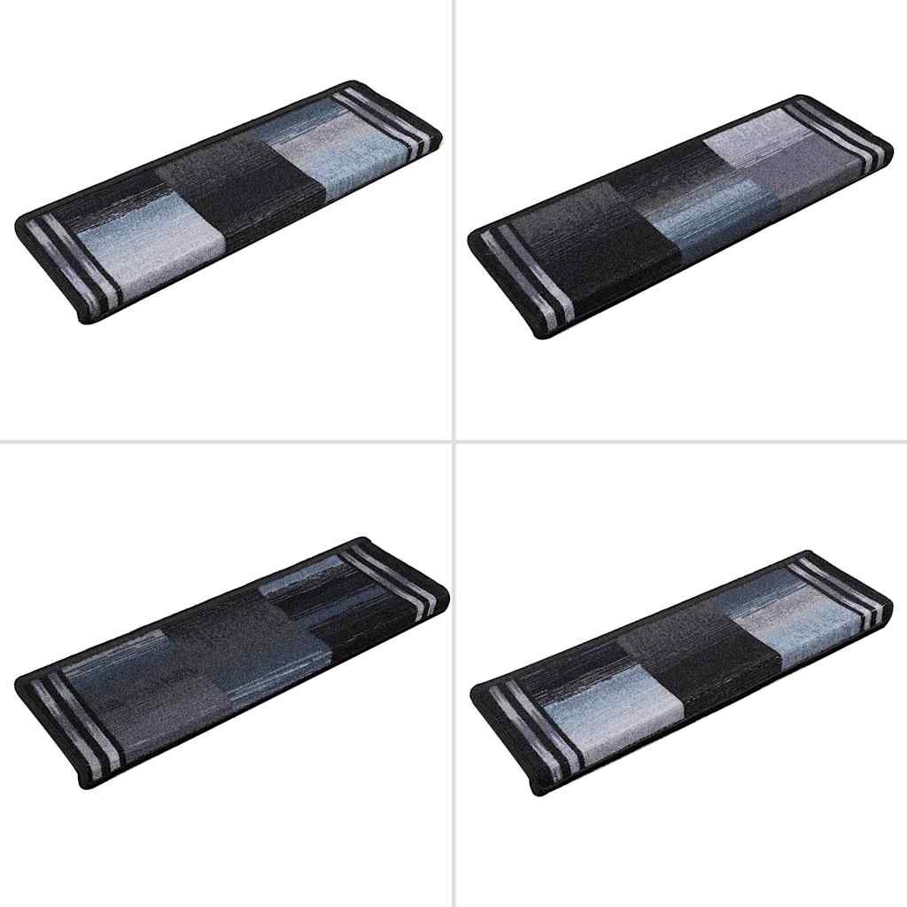 Stufenmatten Selbstklebend 15 Stk. 65x21x4 cm Schwarz und Grau
