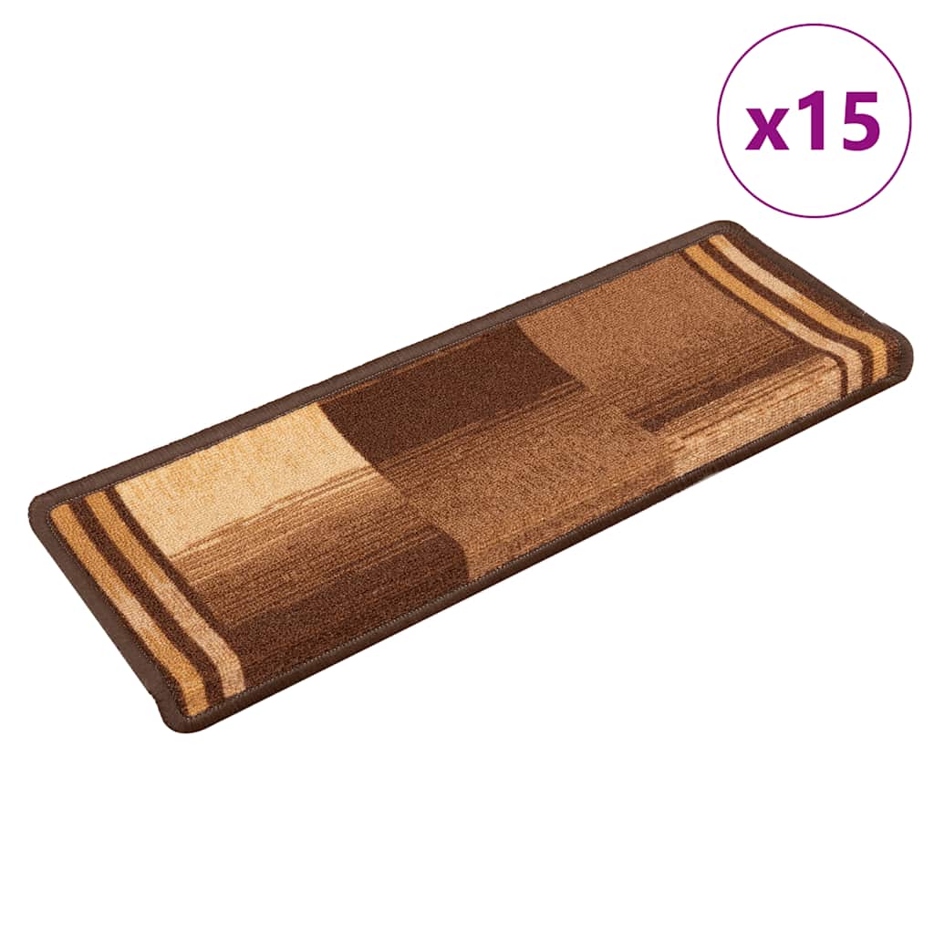 Treppenmatten Selbstklebend 15 Stk. 65x21x4 cm Braun