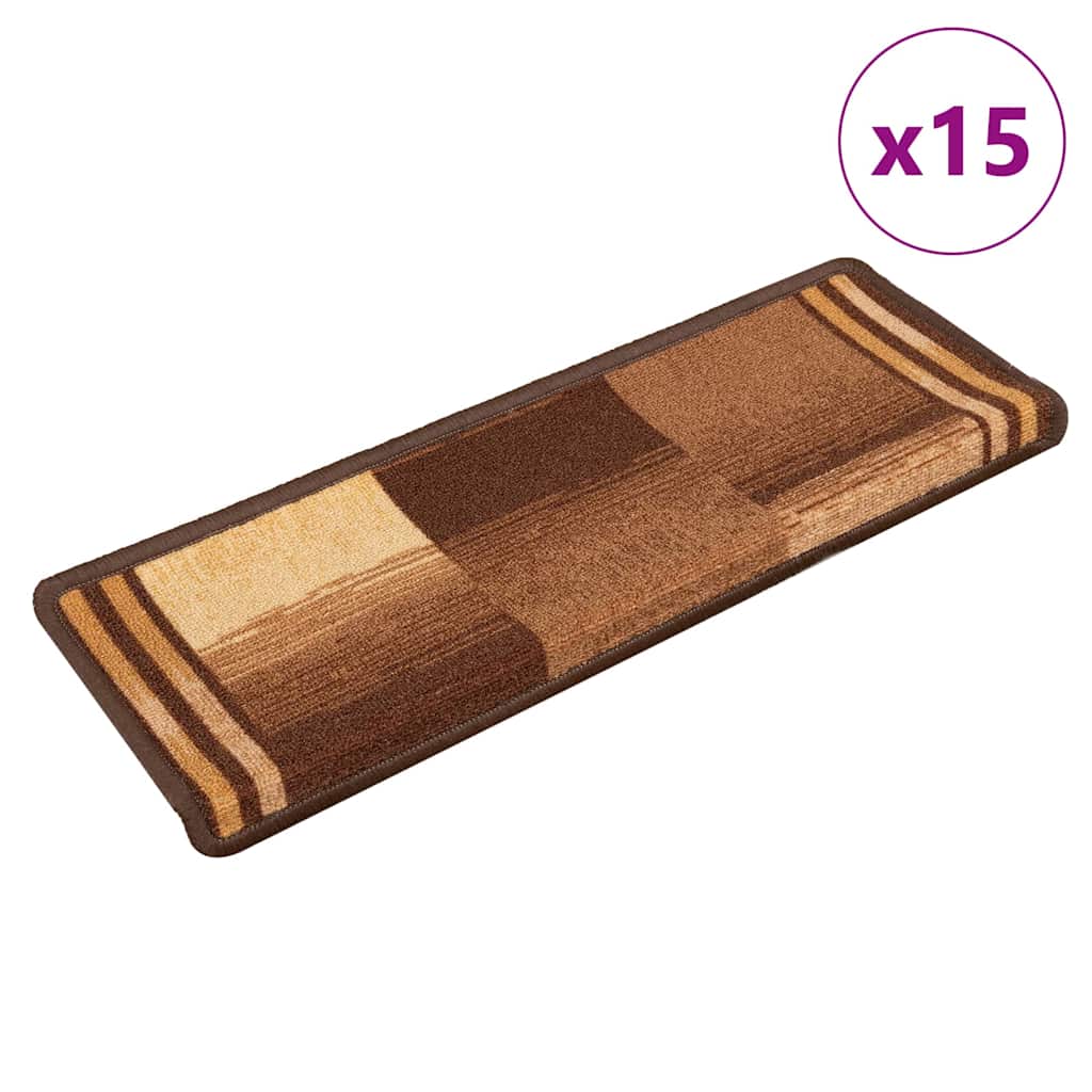 Stufenmatten Selbstklebend 15 Stk. 65x21x4 cm Braun