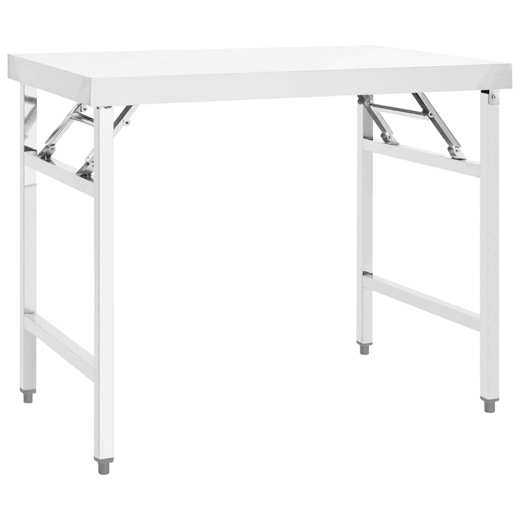 Küchen-Arbeitstisch Klappbar 100x60x80 cm Edelstahl