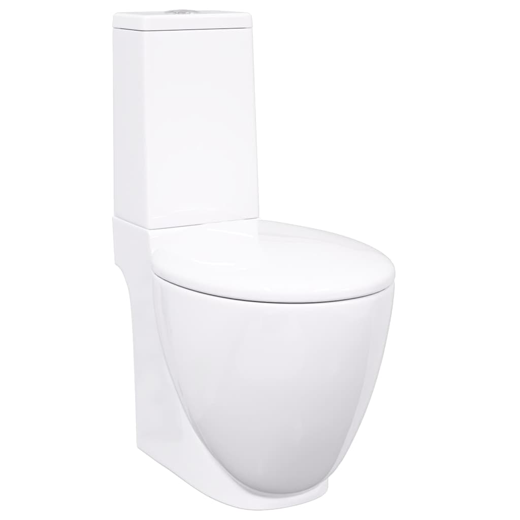 WC Keramik-Toilette Badezimmer Rund Senkrechter Abgang Weiß