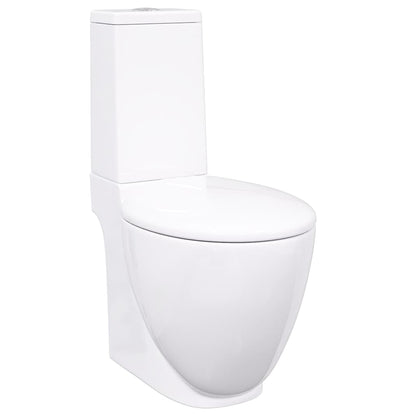 WC Keramik-Toilette Badezimmer Rund Senkrechter Abgang Weiß