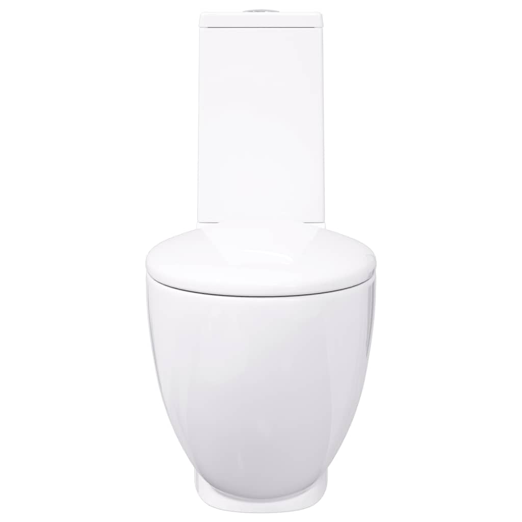 WC Keramik-Toilette Badezimmer Rund Senkrechter Abgang Weiß
