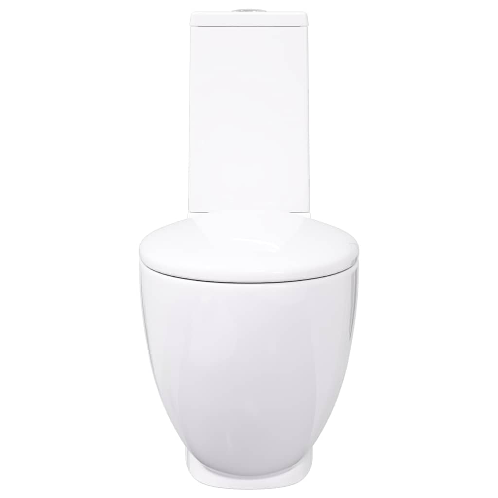 WC Keramik-Toilette Badezimmer Rund Senkrechter Abgang Weiß