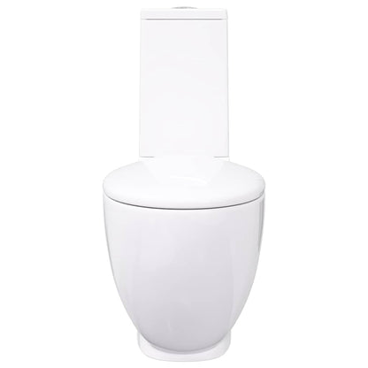 WC Keramik-Toilette Badezimmer Rund Senkrechter Abgang Weiß