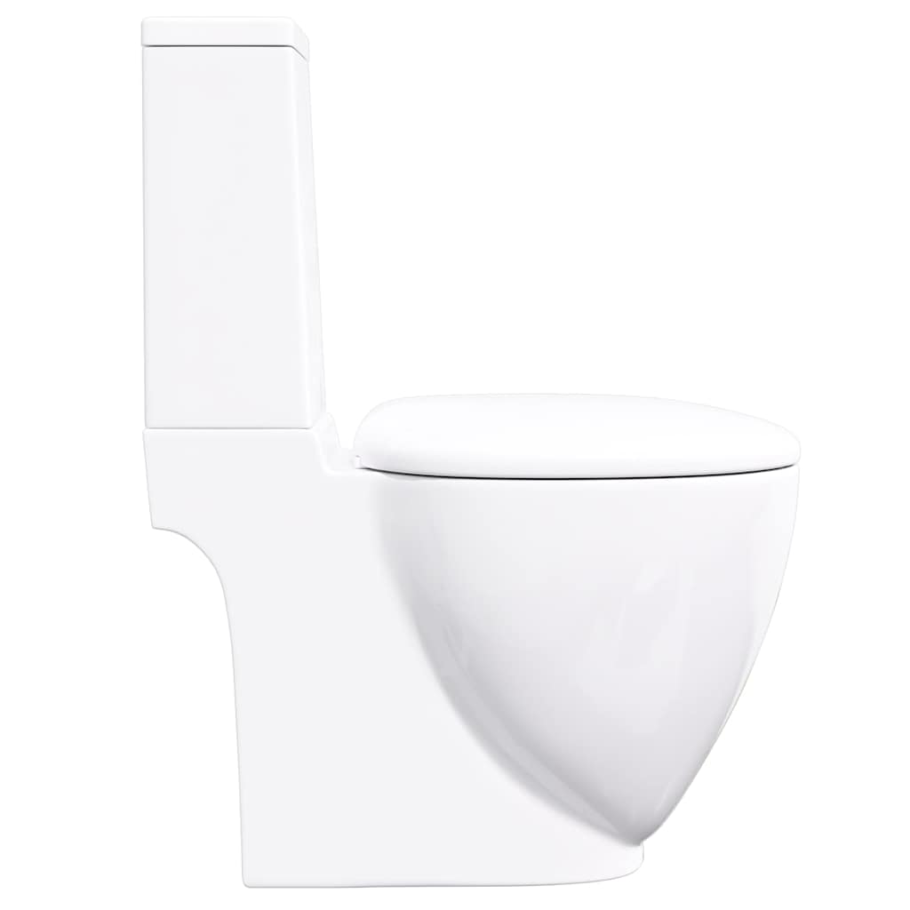 WC Keramik-Toilette Badezimmer Rund Senkrechter Abgang Weiß