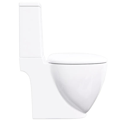 WC Keramik-Toilette Badezimmer Rund Senkrechter Abgang Weiß