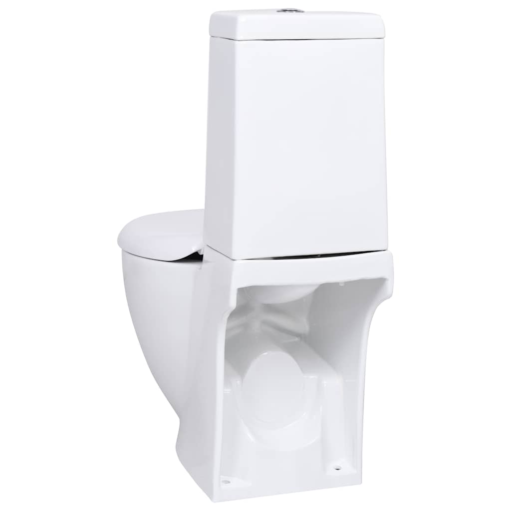 WC Keramik-Toilette Badezimmer Rund Senkrechter Abgang Weiß
