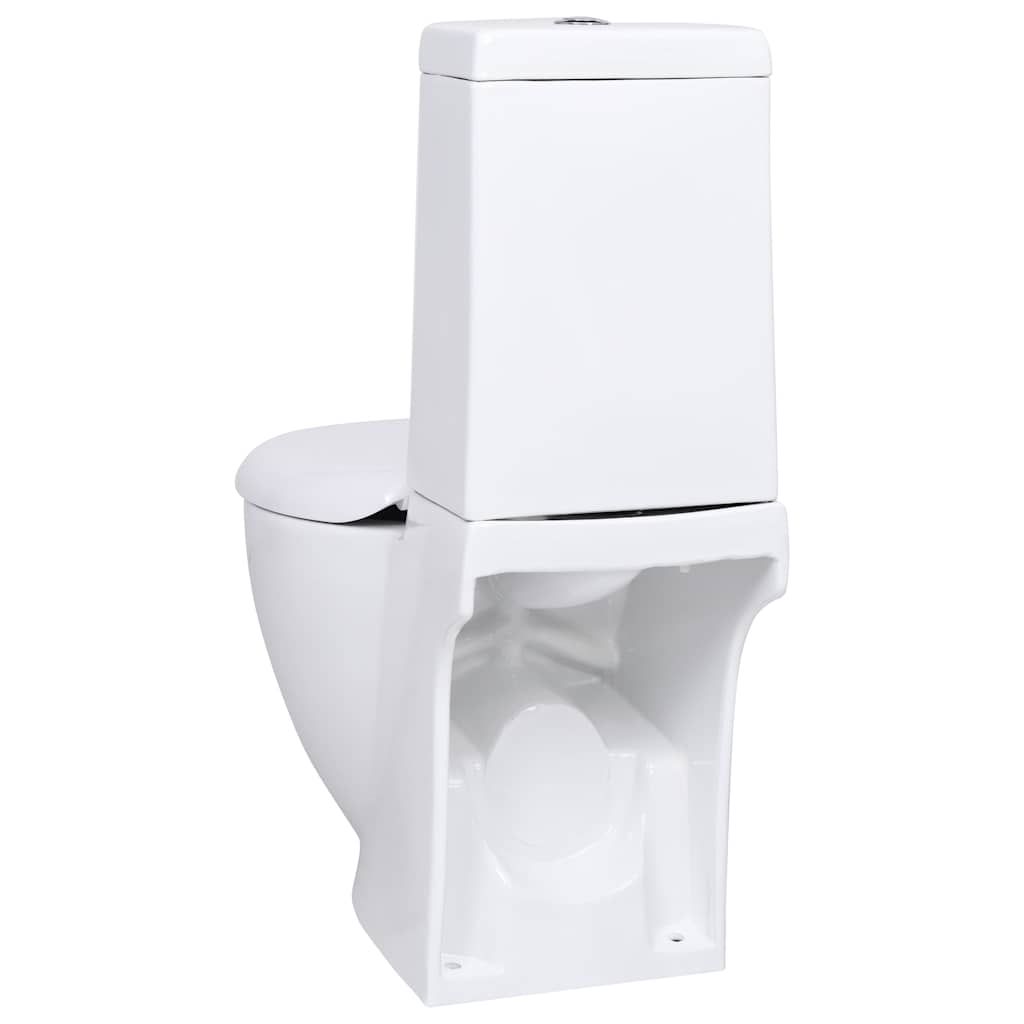 WC Keramik-Toilette Badezimmer Rund Senkrechter Abgang Weiß