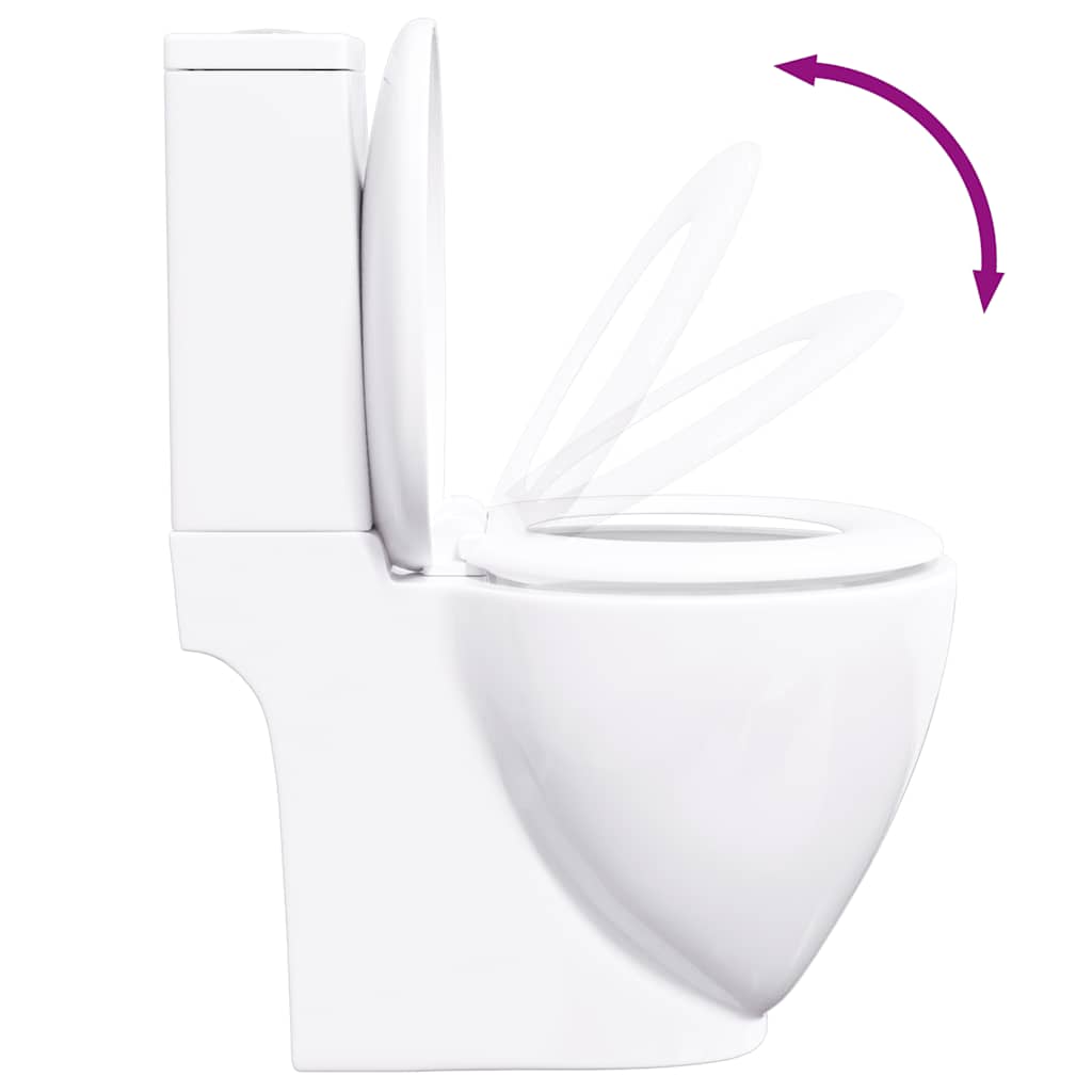 WC Keramik-Toilette Badezimmer Rund Senkrechter Abgang Weiß