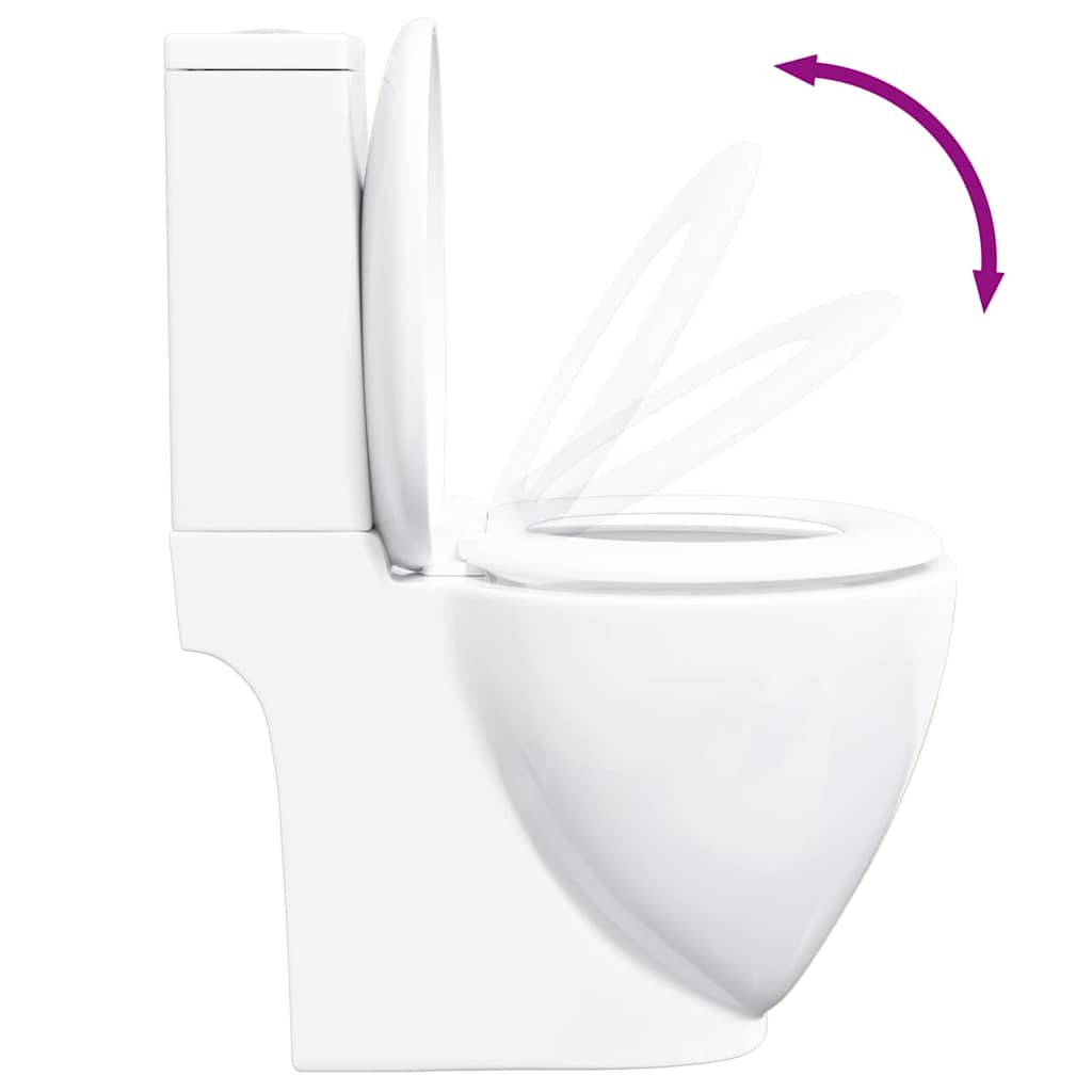 WC Keramik-Toilette Badezimmer Rund Senkrechter Abgang Weiß