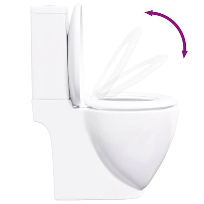 WC Keramik-Toilette Badezimmer Rund Senkrechter Abgang Weiß