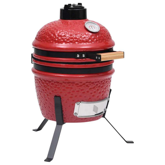 Fumoir Kamado 2 en 1 en céramique 56 cm Rouge