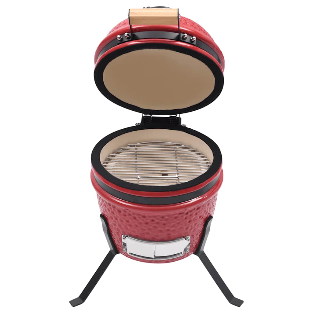Fumoir Kamado 2 en 1 en céramique 56 cm Rouge