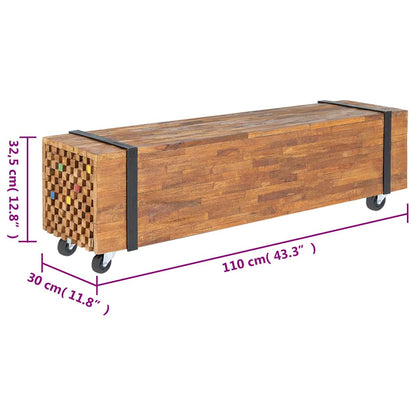 TV-Schrank 110x30x32,5 cm Massivholz Teak