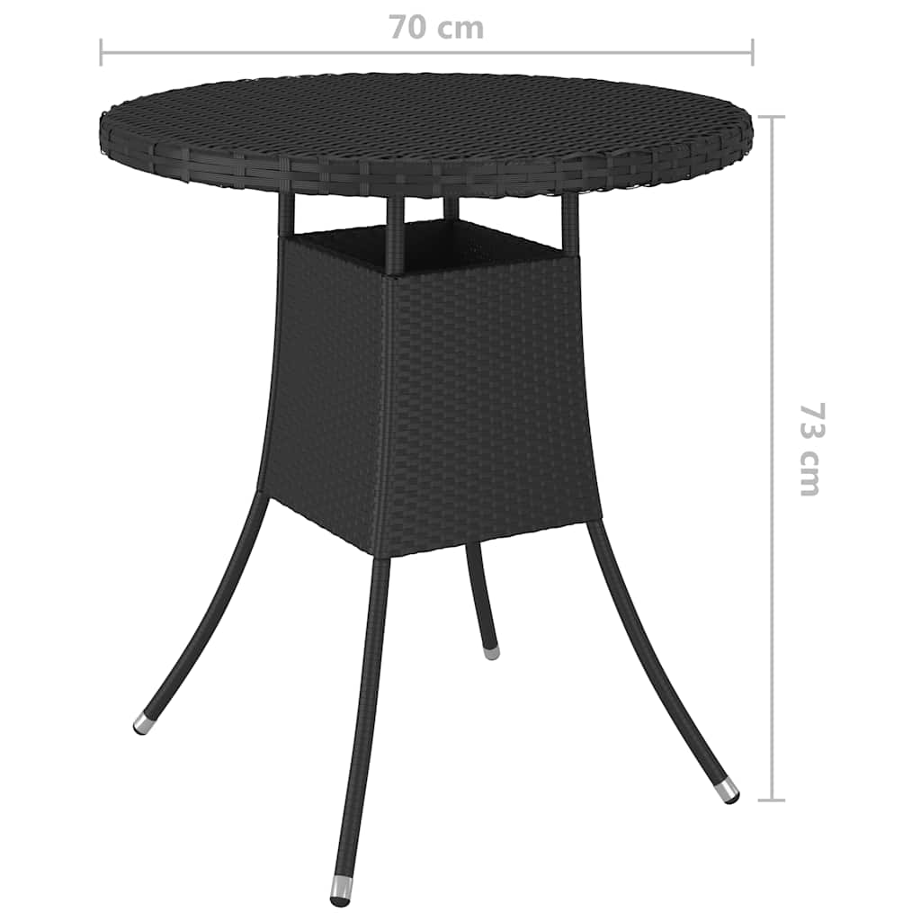 7-tlg. Garten-Sofagarnitur mit Auflagen Poly Rattan Schwarz