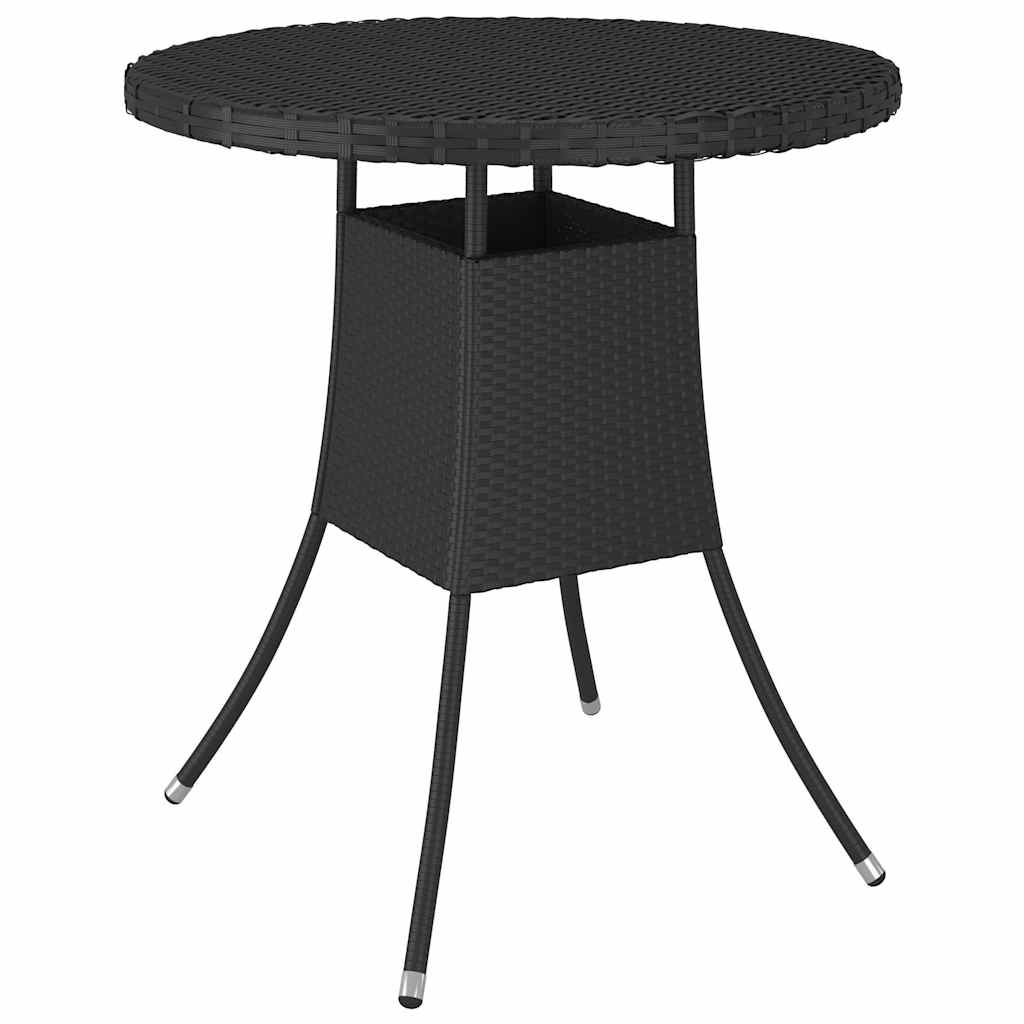7-tlg. Garten-Sofagarnitur mit Auflagen Poly Rattan Schwarz