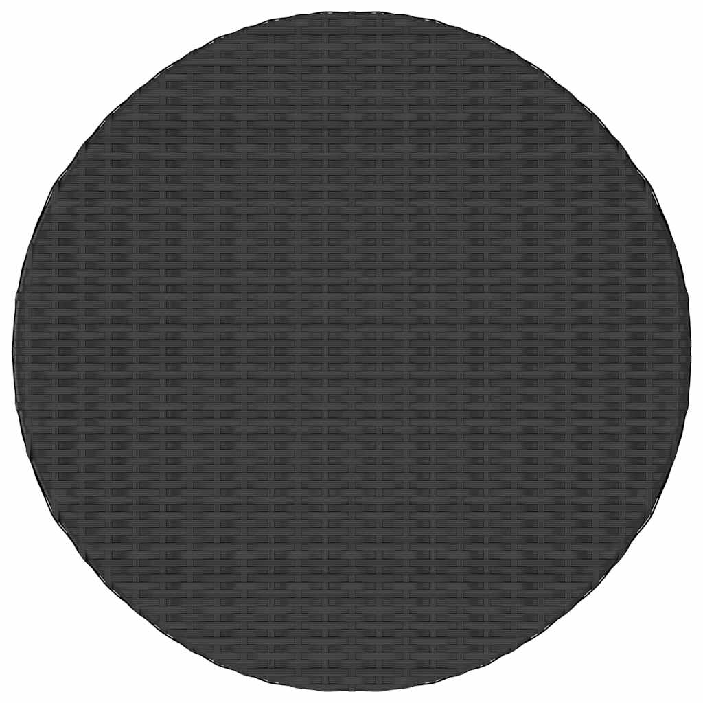 7-tlg. Garten-Sofagarnitur mit Auflagen Poly Rattan Schwarz