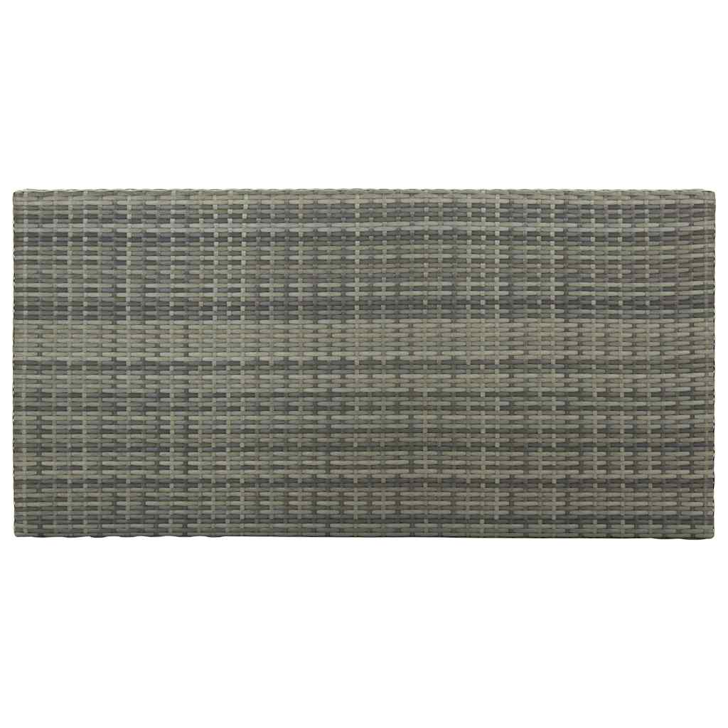 5-tlg. Gartenbar-Set mit Kissen Poly Rattan Grau