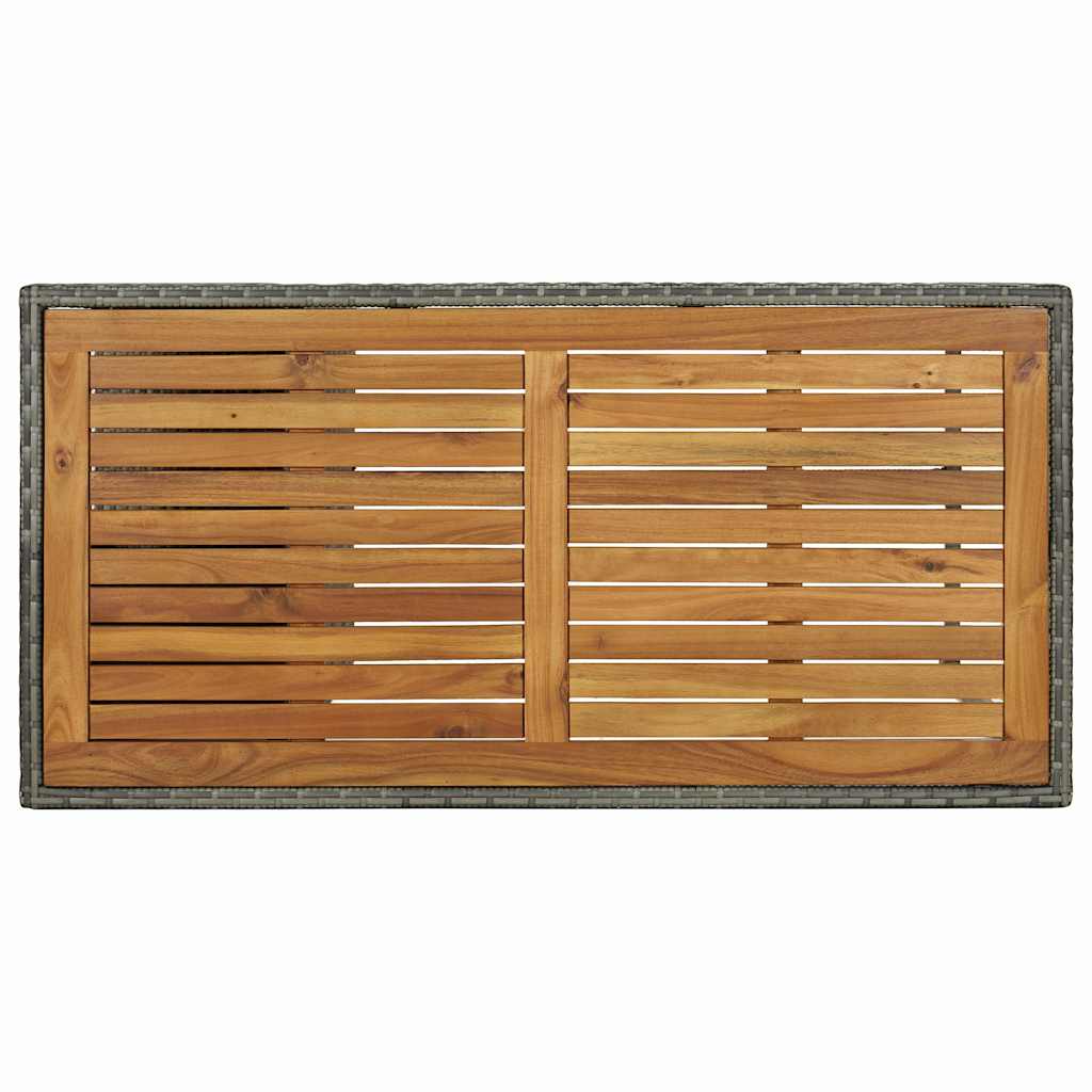 5-tlg. Gartenbar-Set mit Kissen Poly Rattan Grau