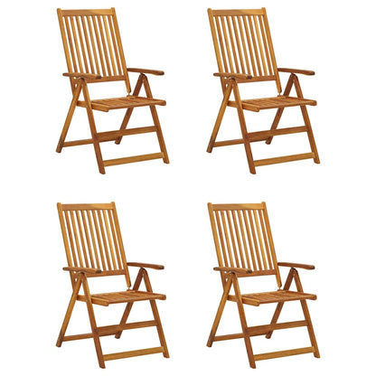 Klappstühle Verstellbar 4 Stk. mit Auflagen Massivholz Akazie