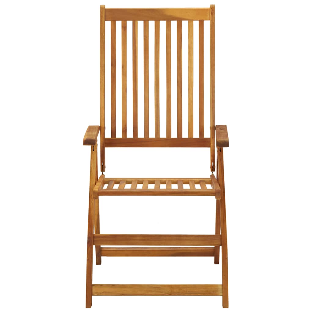 4er-Set verstellbare Klappstühle mit Kissen aus massivem Akazienholz