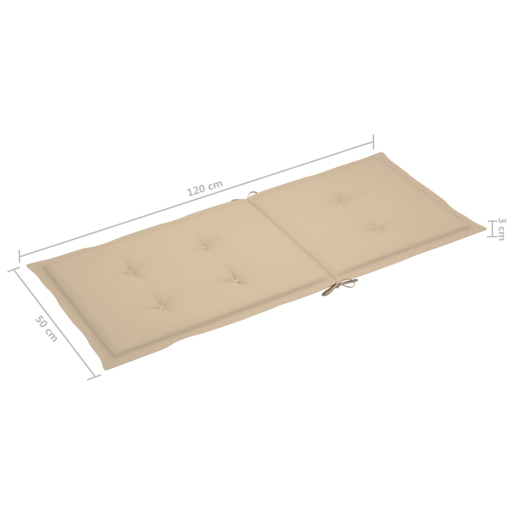 4er-Set verstellbare Klappstühle mit Kissen aus massivem Akazienholz