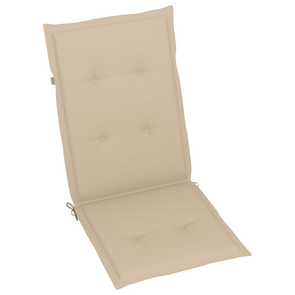 4er-Set verstellbare Klappstühle mit Kissen aus massivem Akazienholz