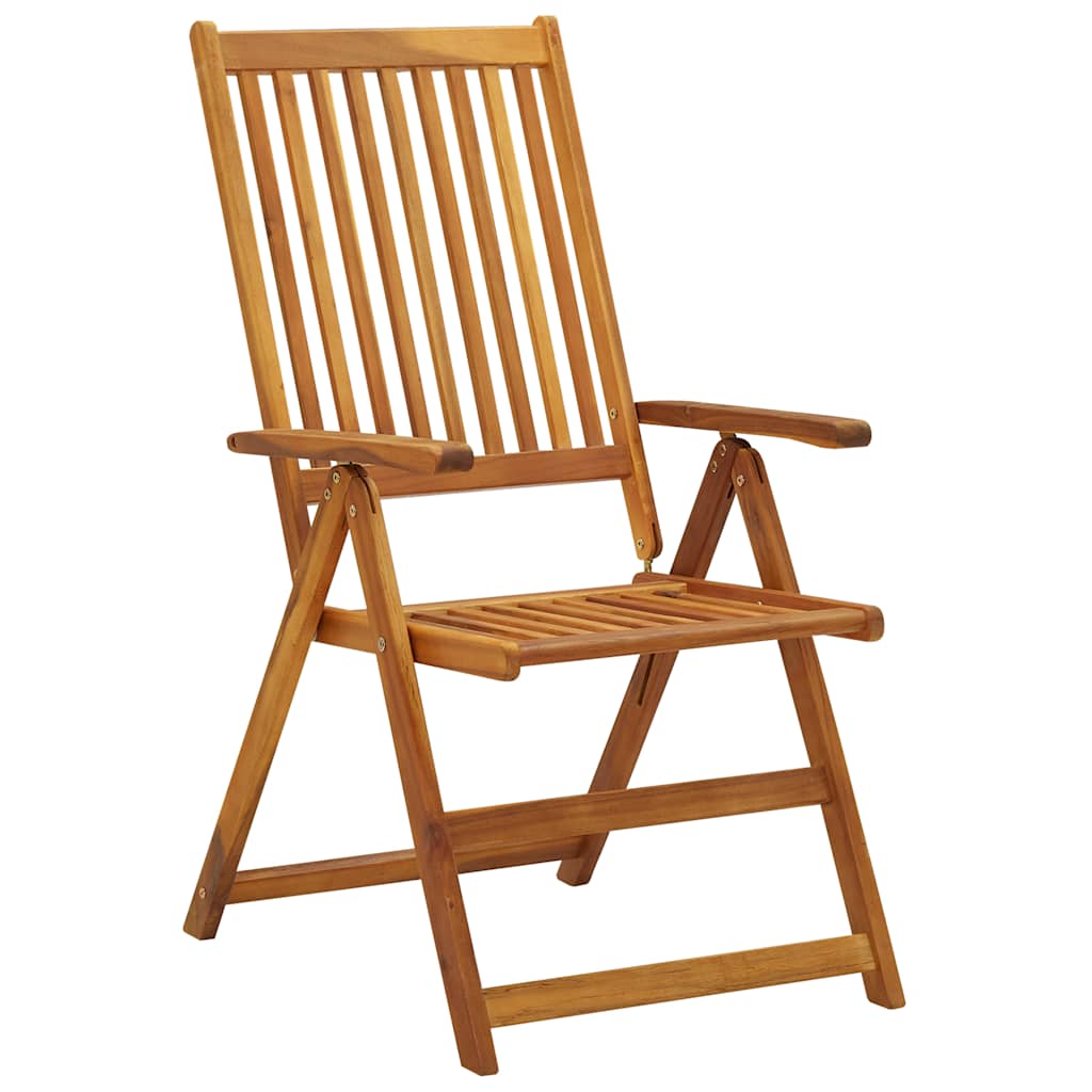 4er-Set verstellbare Klappstühle mit Kissen aus massivem Akazienholz