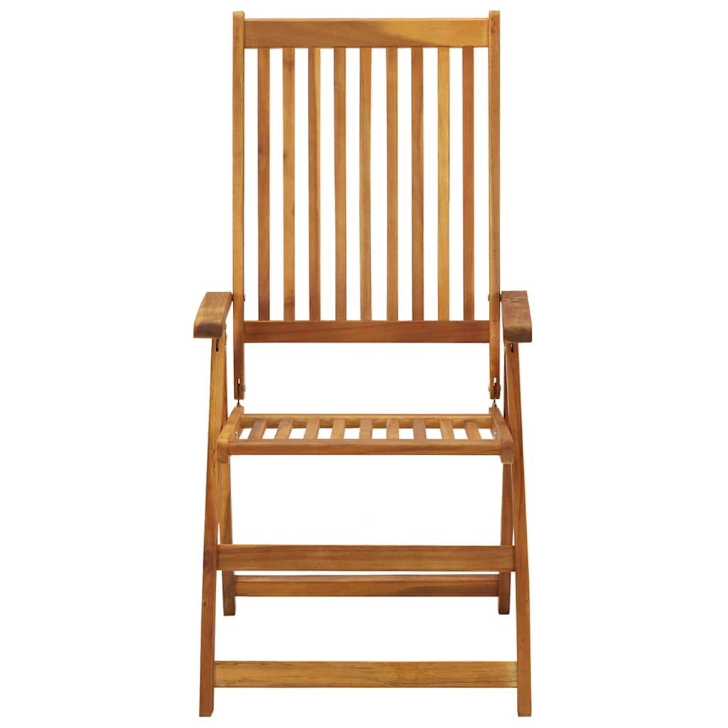 4er-Set verstellbare Klappstühle mit Kissen aus massivem Akazienholz