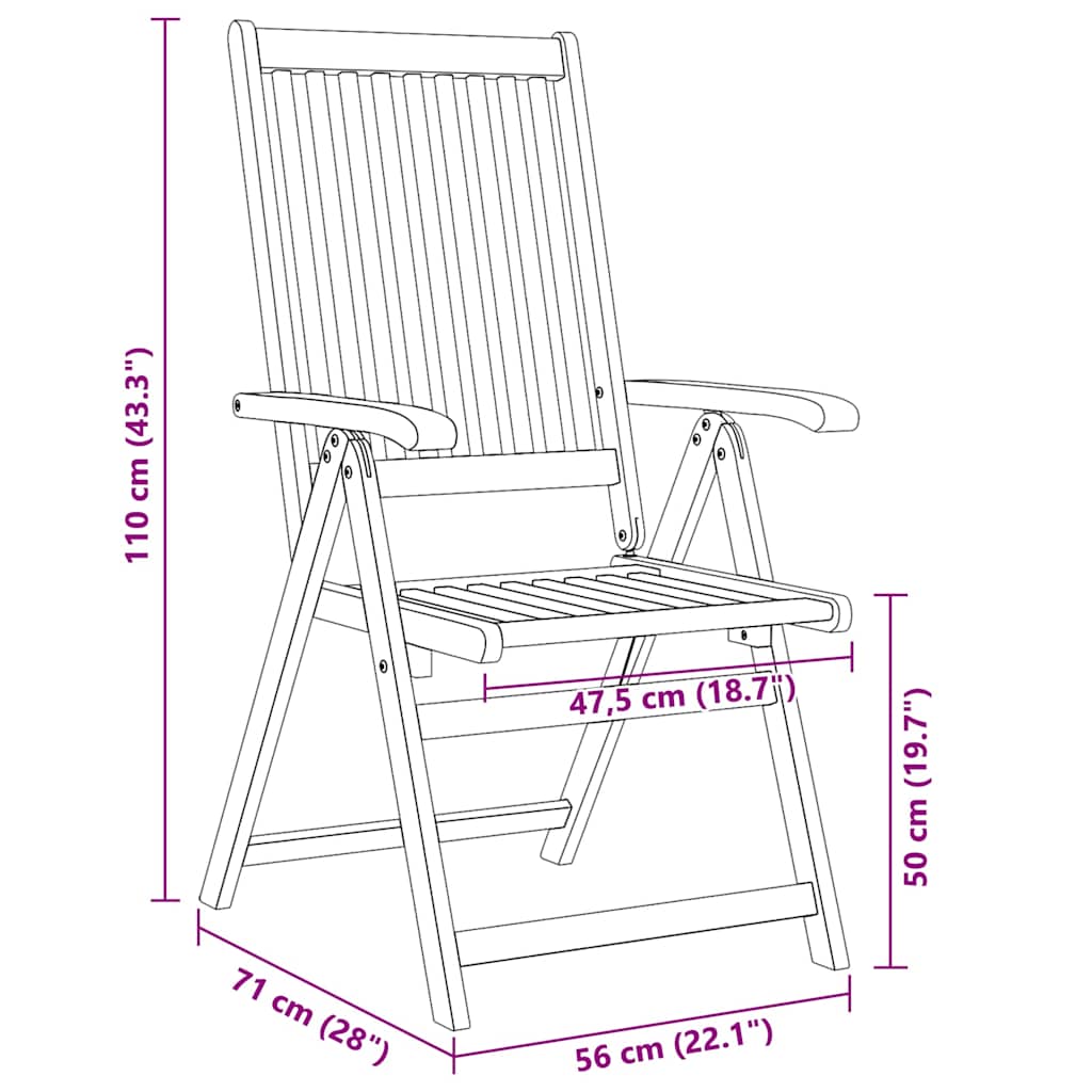 Klappstühle 4 Stk. Massivholz Akazie