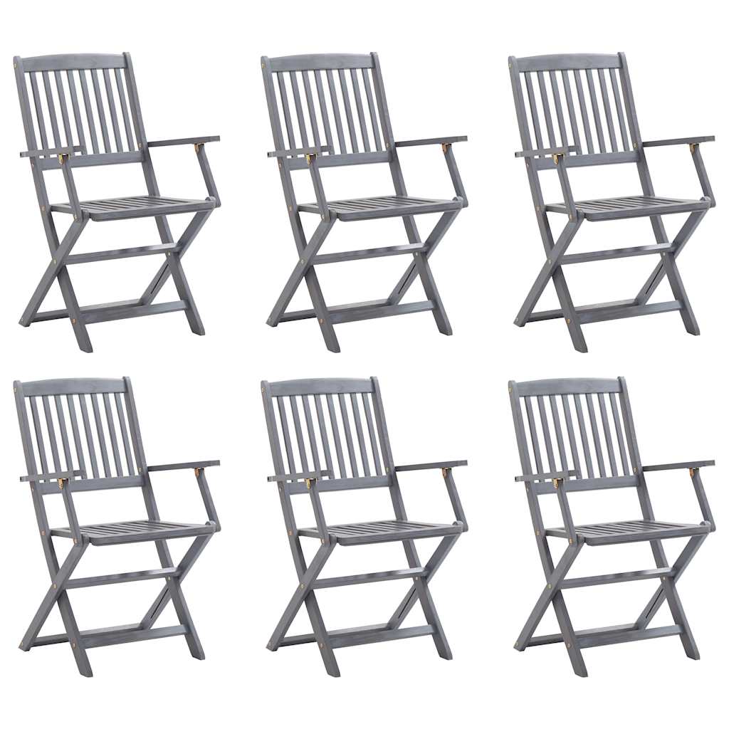 Klappbare Gartenstühle 6 Stk. Massivholz Akazie