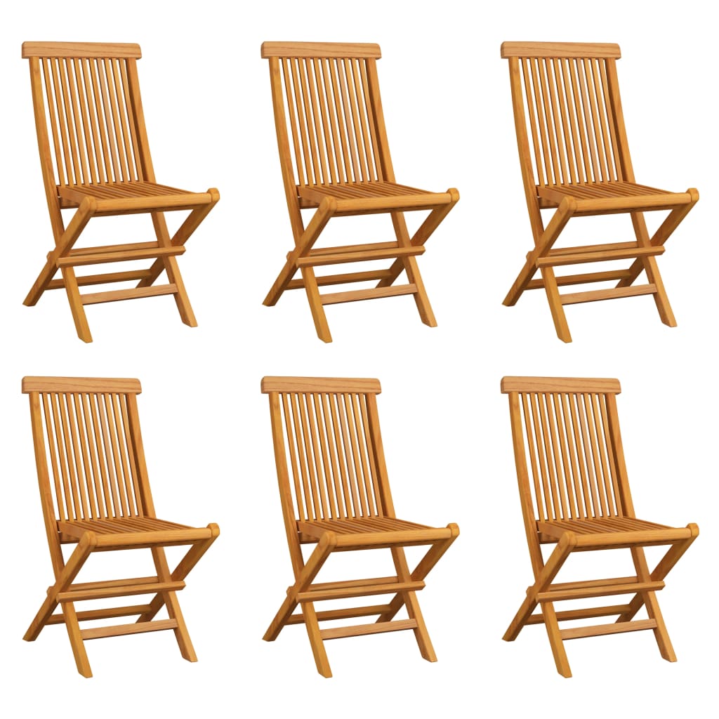 Klappstühle, 6 Stück, Massivholz Teakholz