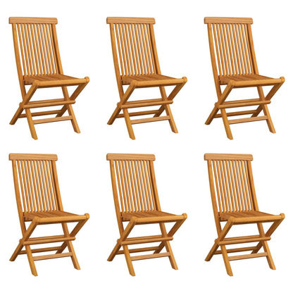 Klappstühle, 6 Stück, Massivholz Teakholz
