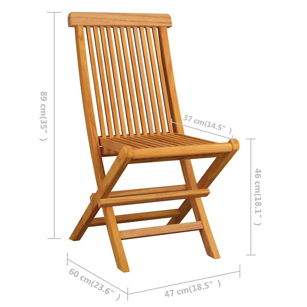 Klappstühle, 6 Stück, Massivholz Teakholz