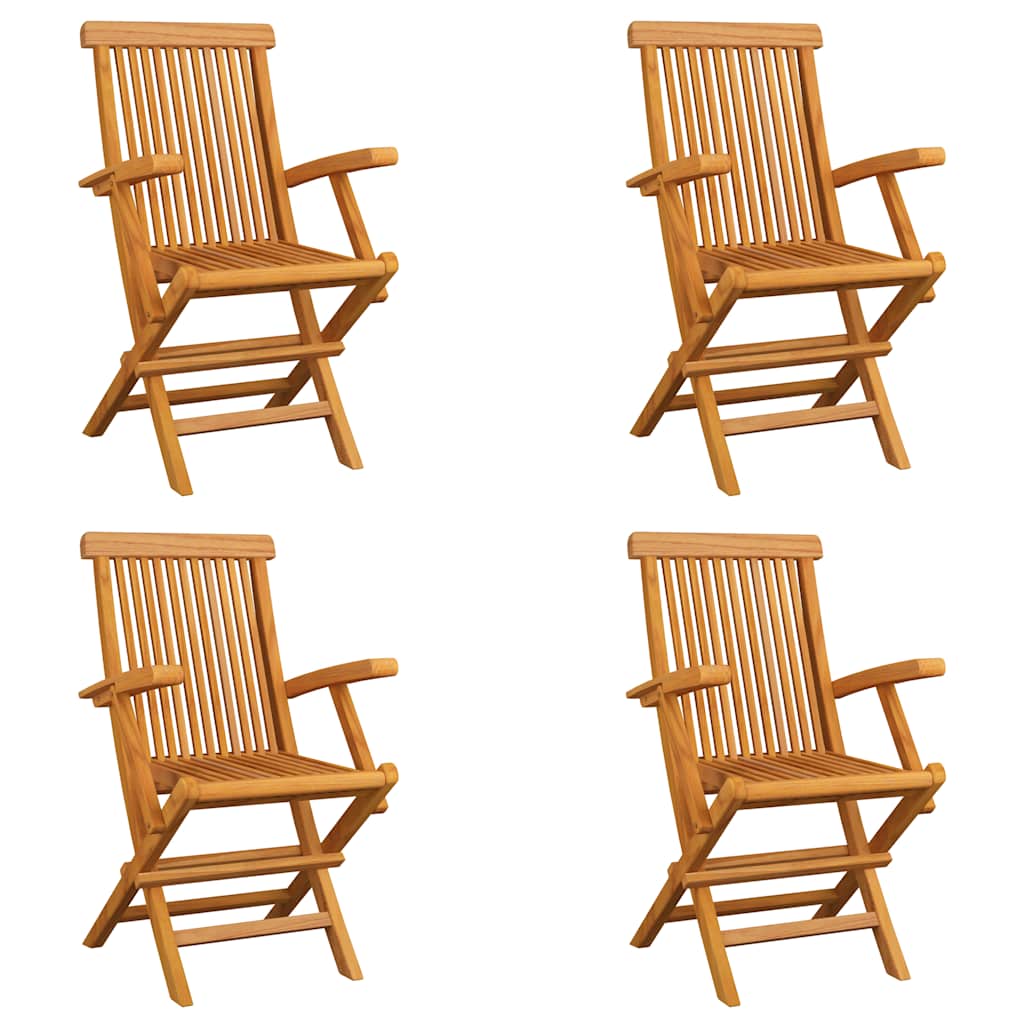 Klappstühle, 4 Stück, Massivholz Teakholz
