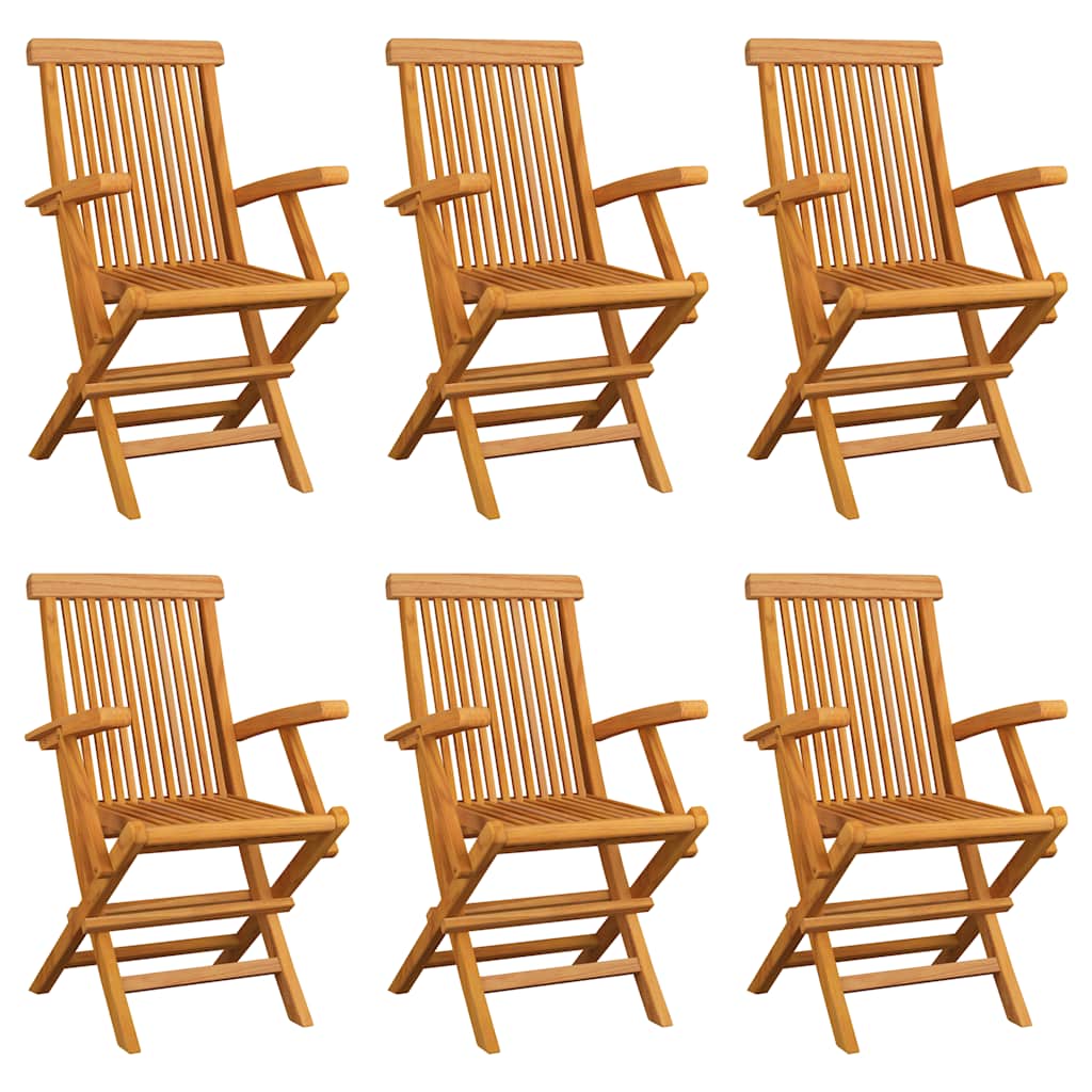 Klappstühle, 6 Stück, Massivholz Teakholz