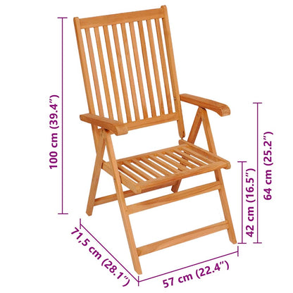 Klappstühle 4 Stk. mit Anthrazit Kissen Massivholz Teak