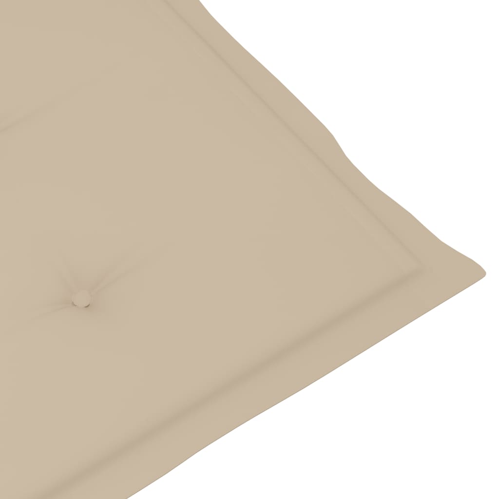 Klappstühle, 4er-Set, mit beigen Kissen, aus massivem Teakholz
