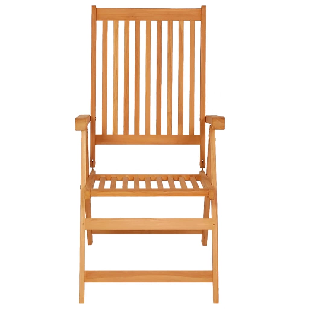 Klappstühle, 4er-Set, Kissen mit rotem Karomuster, Massivholz Teakholz