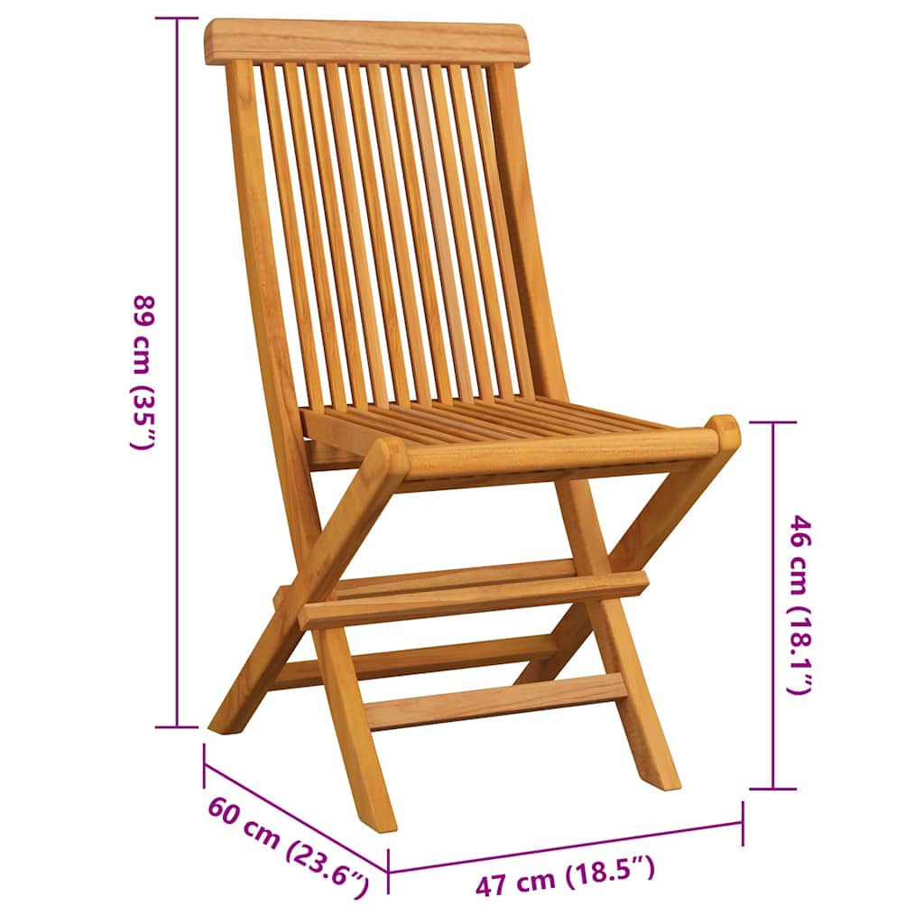 Klappstühle mit schwarzen Kissen, 6-teilig, Massivholz Teakholz