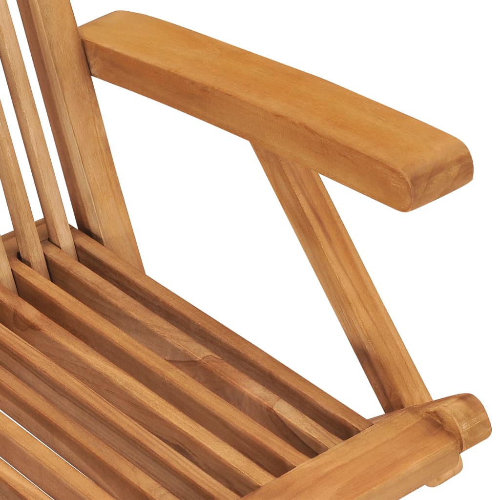 Klappstühle mit anthrazitfarbenen Kissen, 4-teilig, Massivholz Teakholz