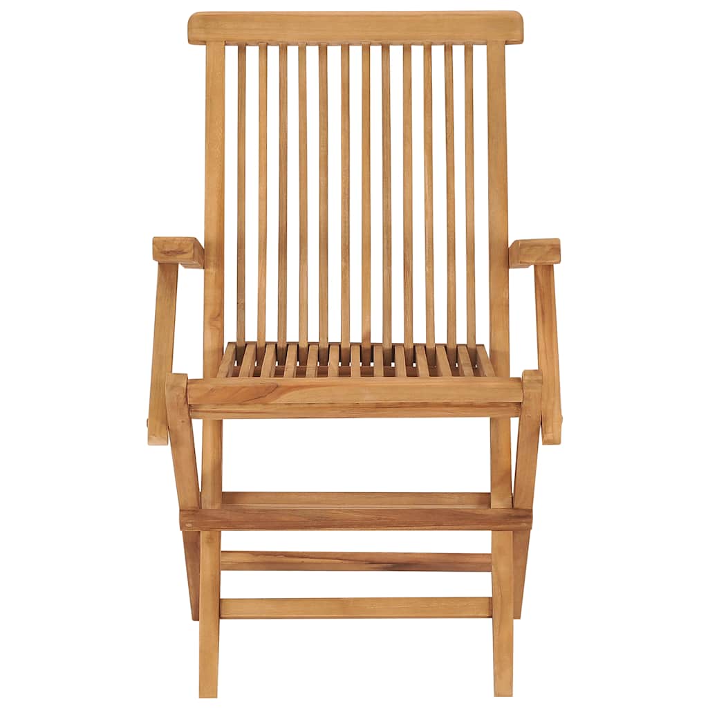 Klappstühle mit schwarzen Kissen, 4 Stück, Massivholz Teakholz