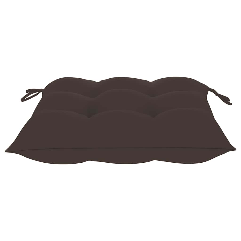 Klappstühle mit taupefarbenen Kissen, 4-teilig, Massivholz Teakholz