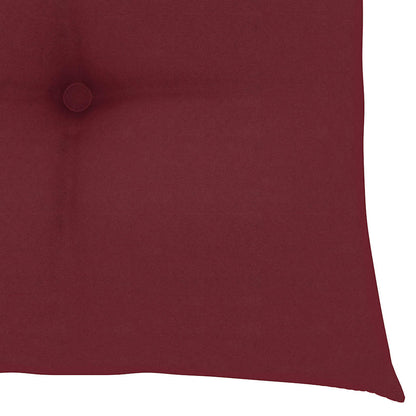 Klappstühle mit weinroten Kissen, 4 Stück, Massivholz Teakholz
