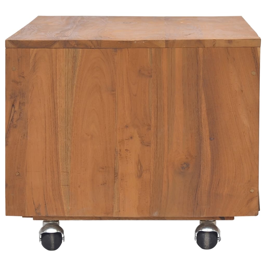 TV-Schrank mit Rollen 80x50x42 cm Teak Massivholz