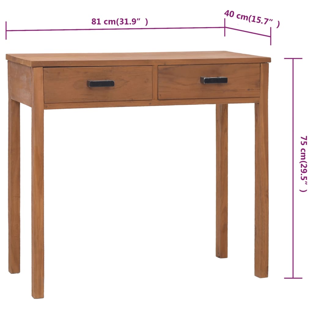 Bürotisch 81x40x75 cm Teak Massivholz