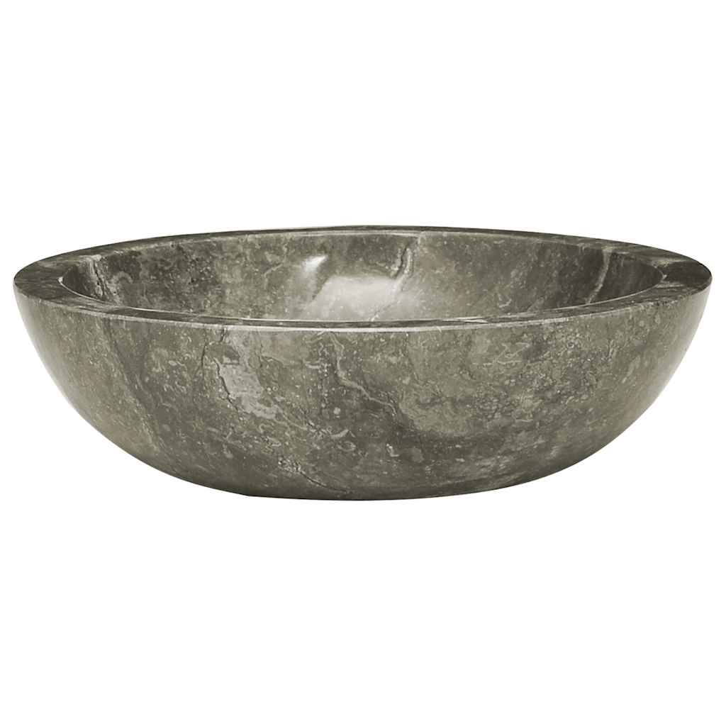 Waschbecken Grau Ø40x12 cm Marmor