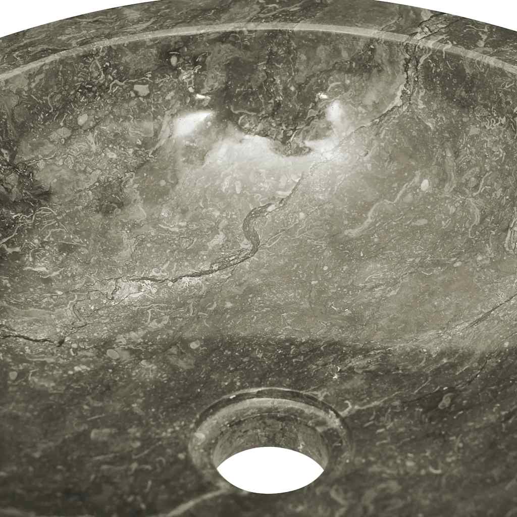 Waschbecken Grau Ø40x12 cm Marmor