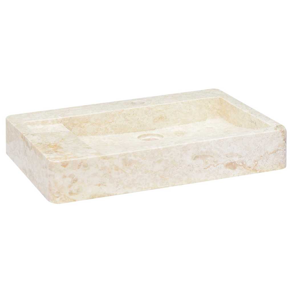 Waschbecken Creme 58x39x10 cm Marmor